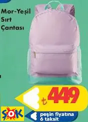 MOR-YEŞİL SIRT ÇANTASI